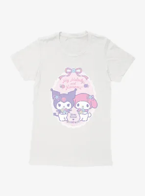 My Melody & Kuromi Pastel Flowers Stay Kind Womens T-Shirt