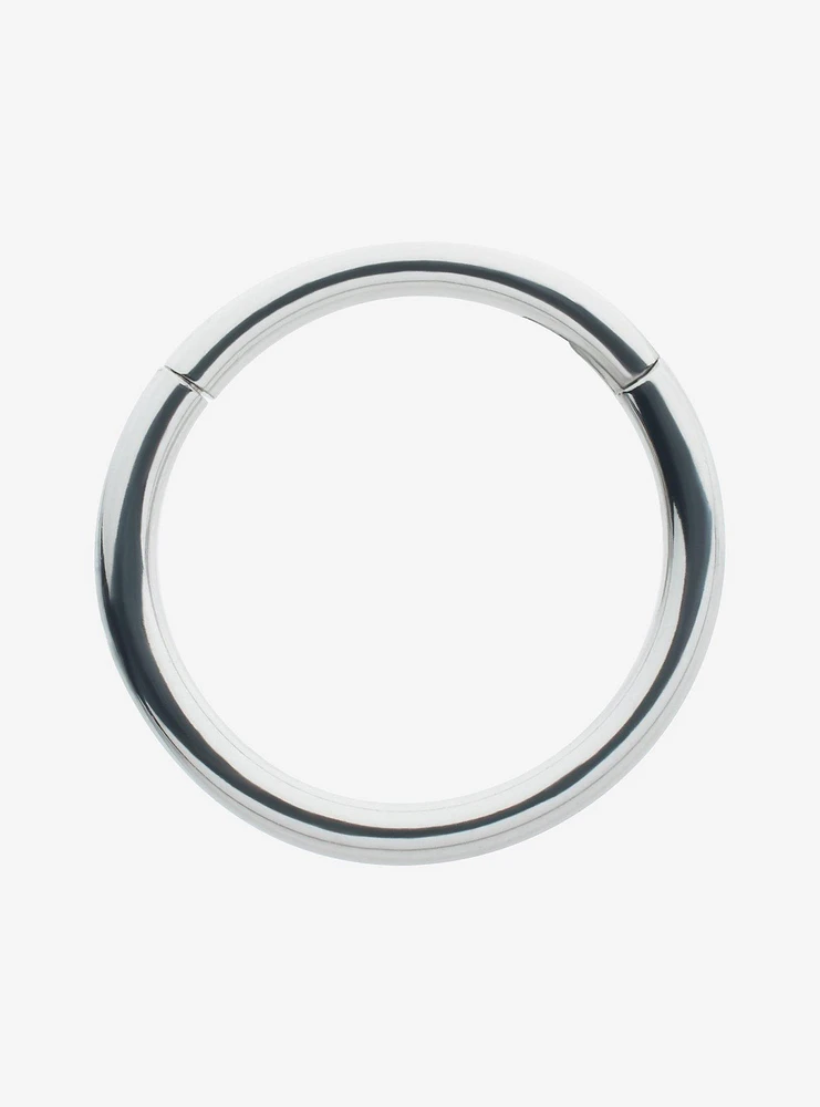 Steel Silver Hoop Nose Hinged Clicker