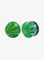 Glass Green Swirl Plug 2 Pack