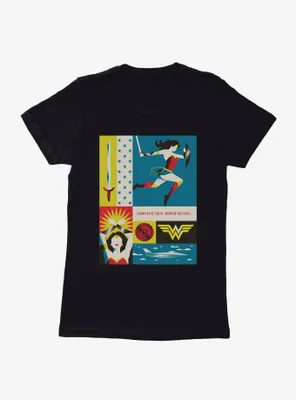 DC Comics Wonder Woman WB 100 Champion Of Truth, Warrior For Peace Poster Womens T-Shirt