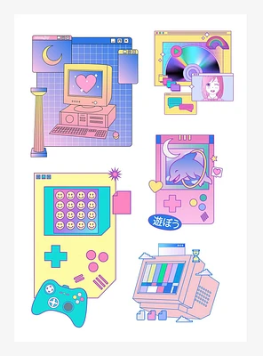 90's Nostalgia Gamer Kiss-Cut Sticker Sheet