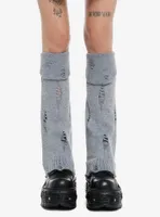 Grey Distressed Flare Leg Warmers