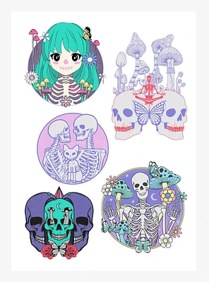 Psychedelic Skeletons Kiss-Cut Sticker Sheet