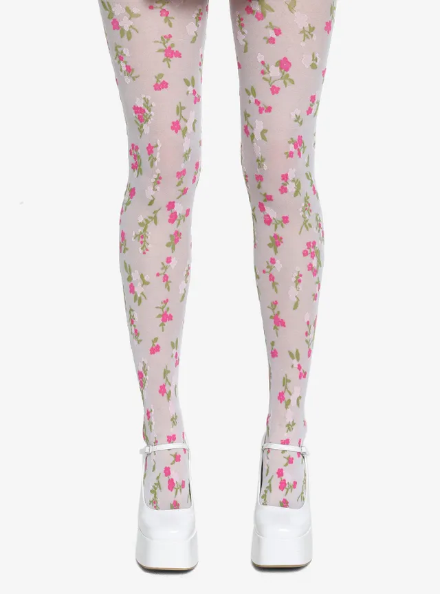 Disty Floral Pattern Sheer Tights Stocking Comfortable - Temu Canada