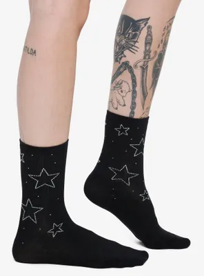 Star Rhinestone Ankle Socks