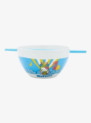 Hello Kitty Kaiju Ramen Bowl With Chopsticks