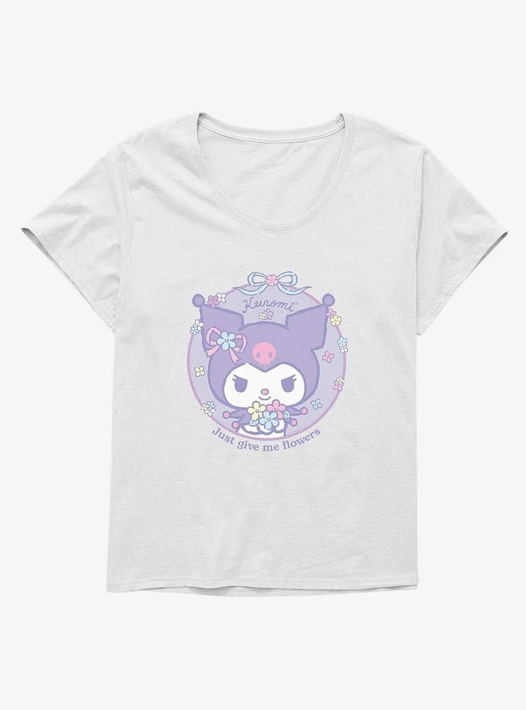 Kuromi Just Give Me Flowers Girls T-Shirt Plus