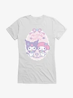 My Melody & Kuromi Pastel Flowers Stay Kind Girls T-Shirt