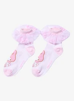 My Melody Pink Tulle Pom Ankle Socks