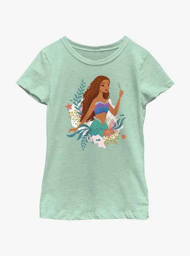 Disney The Little Mermaid Live Action Ariel With A Fork Youth Girls T-Shirt