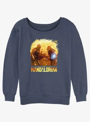 Star Wars The Mandalorian Grogu Force Shield Womens Slouchy Sweatshirt