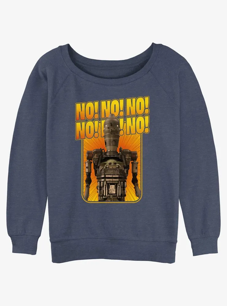 Star Wars The Mandalorian Grogu & IG-12 No Repeating Womens Slouchy Sweatshirt Box Lunch Web Exclusive