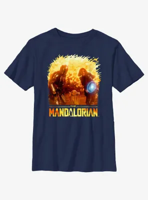 Star Wars The Mandalorian Grogu Force Shield Youth T-Shirt