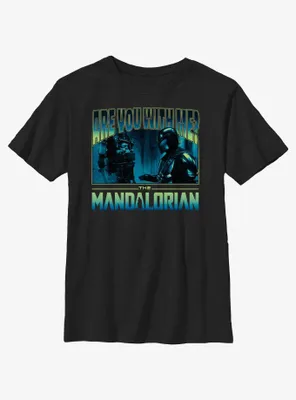 Star Wars The Mandalorian Are You With Me Grogu Youth T-Shirt