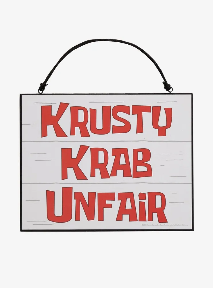 SpongeBob SquarePants Krusty Krab Unfair Door Sign