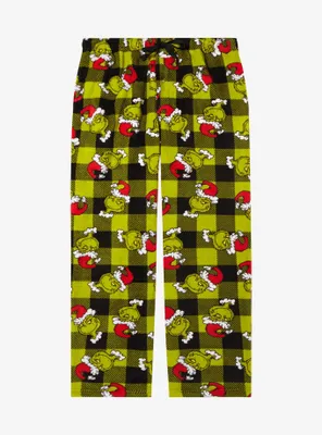 How The Grinch Stole Christmas Plaid Allover Print Women's Plus Sleep Pants - BoxLunch Exclusive
