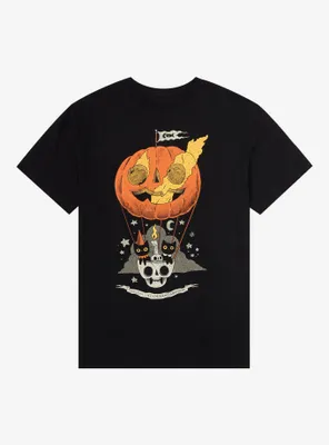 Black Cat Pumpkin Balloon T-Shirt By Ppmid