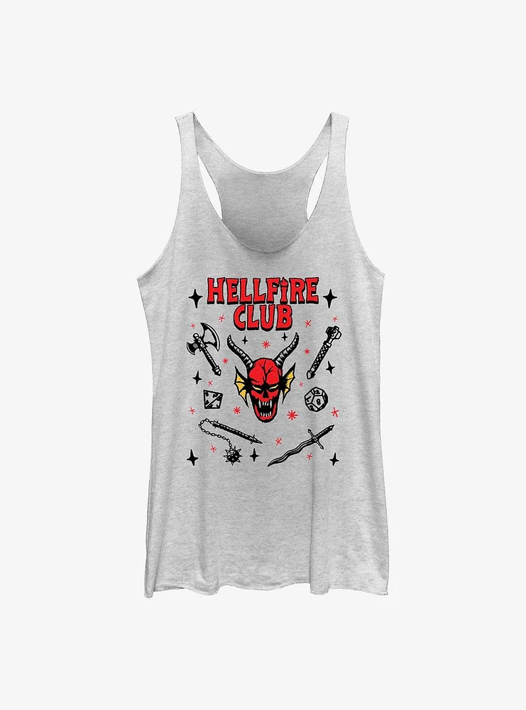 Stranger Things Hellfire Club Doodles Girls Tank