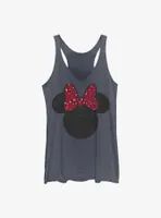 Disney Minnie Mouse Leopard Bow Ears Womens Tank Top