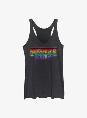 Stranger Things Rainbow Logo Womens Tank Top