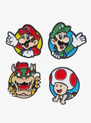 Nintendo Super Mario Bros. Characters Enamel Pin Set 