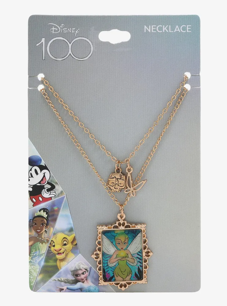 Disney 100 Peter Pan Tinker Bell Layered Frame Portrait Necklace - BoxLunch Exclusive