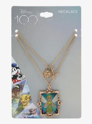 Disney 100 Peter Pan Tinker Bell Layered Frame Portrait Necklace - BoxLunch Exclusive