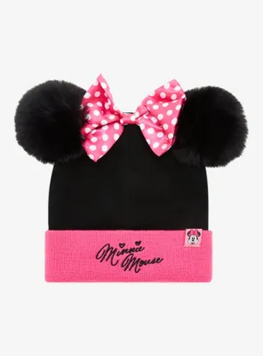 Disney Minnie Mouse Pom Pom Youth Beanie - BoxLunch Exclusive
