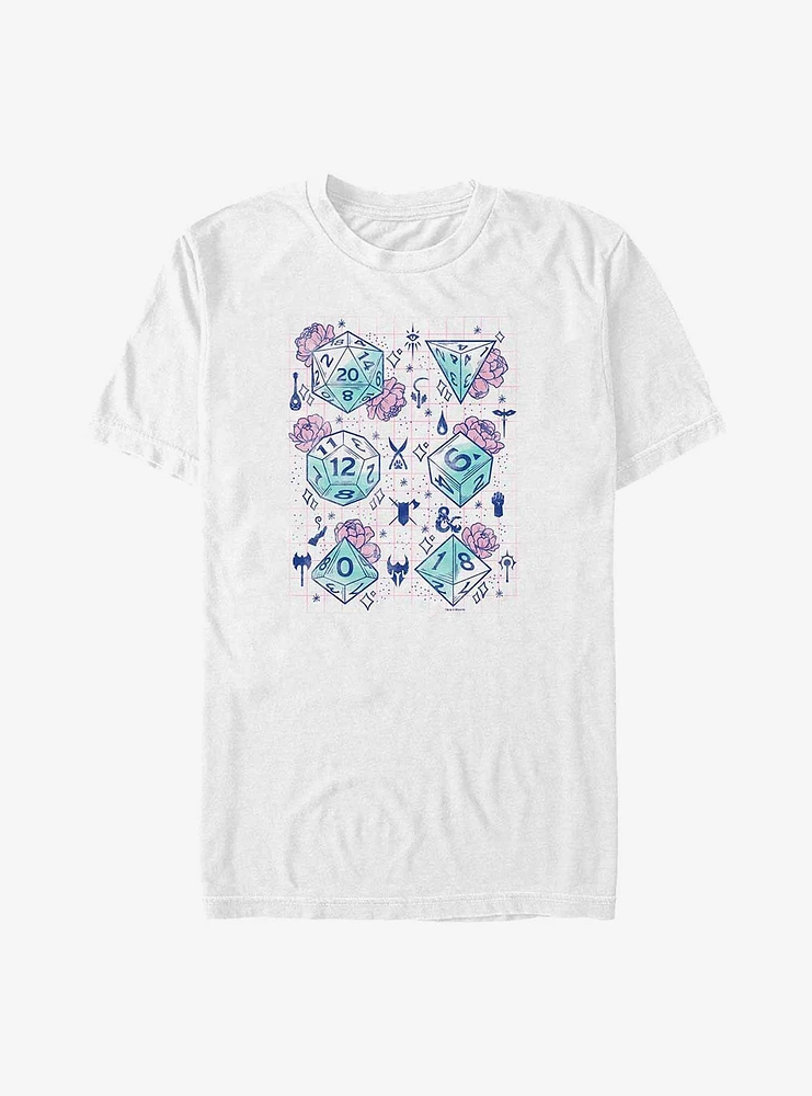Dungeons & Dragons Floral Dice Big Tall T-Shirt