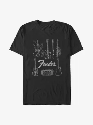 Fender Guitar Chart Big & Tall T-Shirt