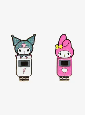 Loungefly My Melody & Kuromi Glitter Phones Enamel Pin Set