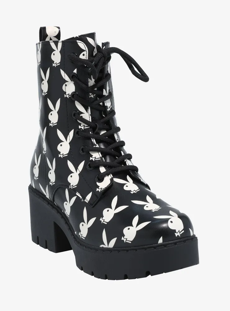 KOI Boned Catch Black Platform Boots