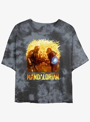 The Mandalorian Power Tie-Dye Girls Crop T-Shirt