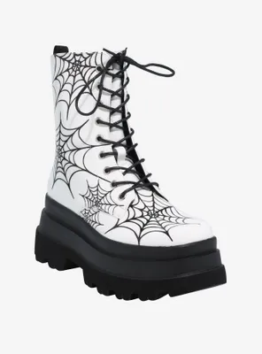Koi Spiderweb Combat Boots
