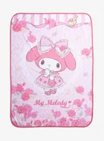 My Melody Pink Lace & Flowers Throw Blanket
