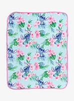 Disney Stitch Tropical Flower Throw Blanket