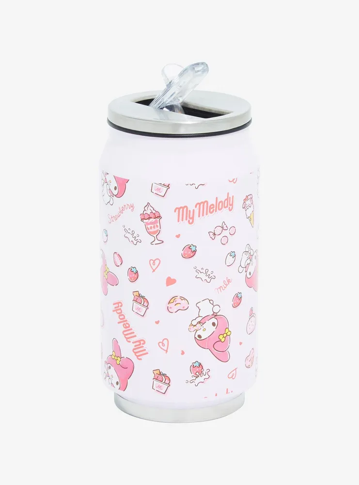 Strawberry Milk Allover Print Milk Carton Water Bottle