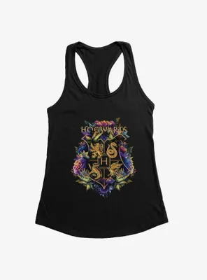 Harry Potter Hogwarts Floral Crest Womens Tank Top