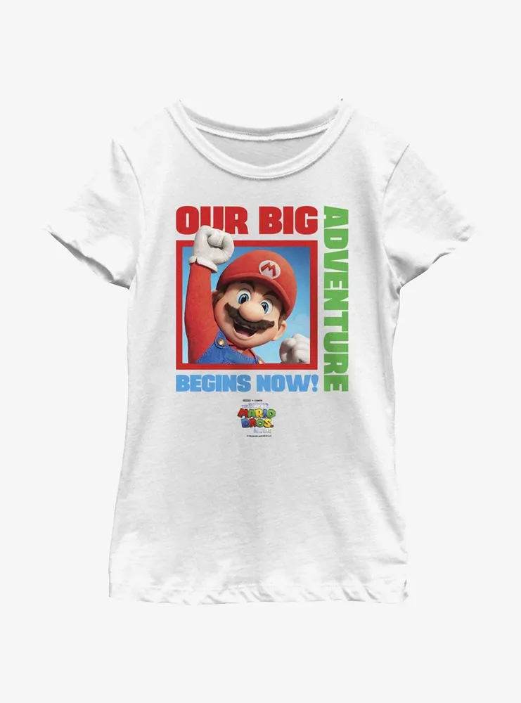 The Super Mario Bros. Movie Our Big Adventure Begins Now Youth Girls T-Shirt