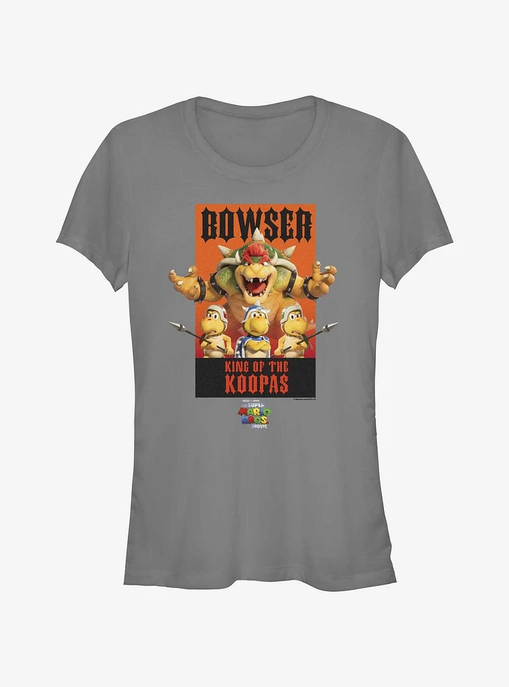 the Super Mario Bros. Movie Bowser King of Koopas Poster Girls T-Shirt