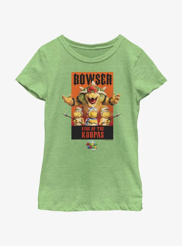 the Super Mario Bros. Movie Bowser King of Koopas Poster Youth Girls T-Shirt