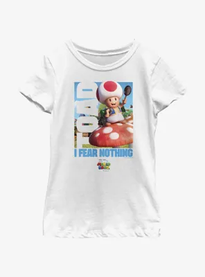 The Super Mario Bros. Movie Toad Fear Nothing Youth Girls T-Shirt