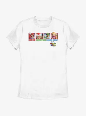 The Super Mario Bros. Movie Big Adventure Toad Luigi & Princess Peach Womens T-Shirt
