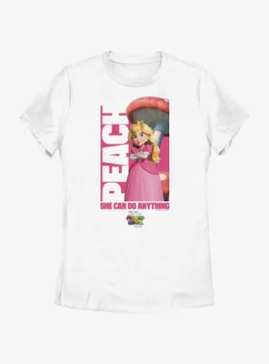 The Super Mario Bros. Movie Peach She Can Do Anything Womens T-Shirt