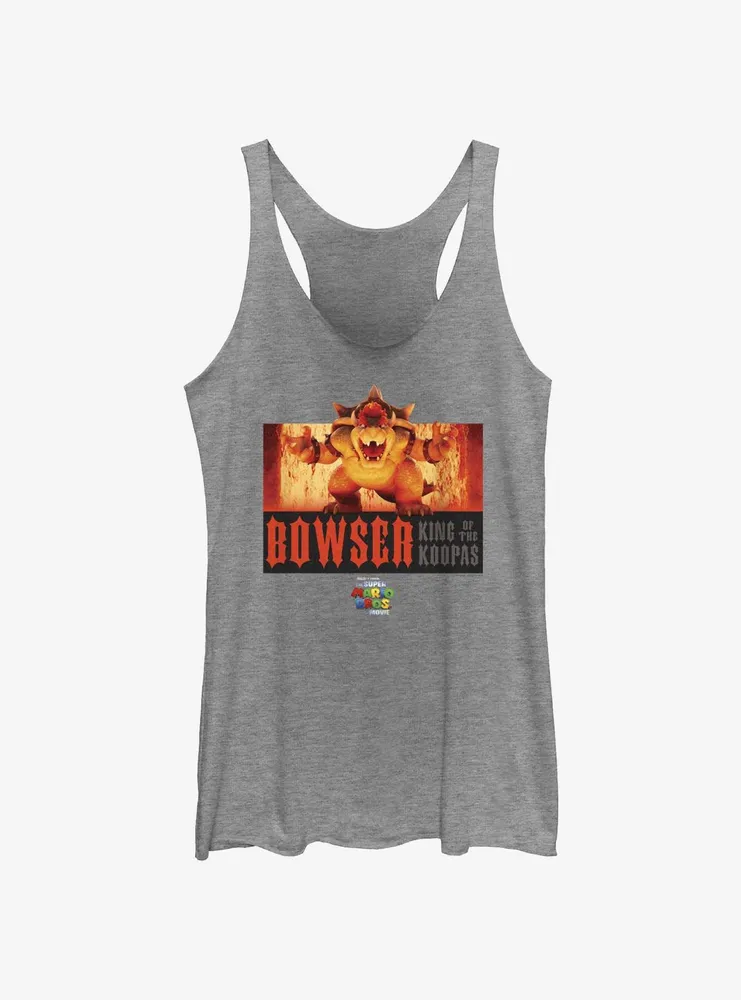 The Super Mario Bros. Movie Flaming King Bowser Poster Womens Tank Top