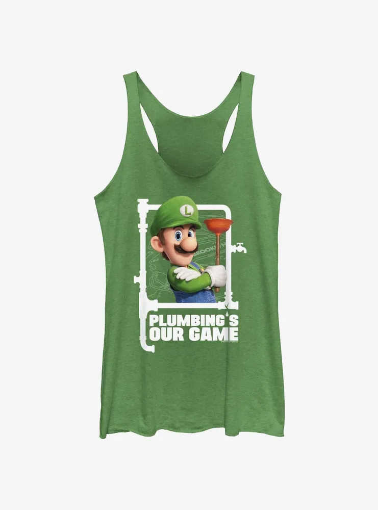 The Super Mario Bros. Movie Luigi Plumbing's Our Game Womens Tank Top