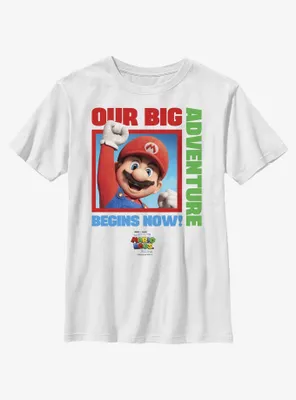 The Super Mario Bros. Movie Our Big Adventure Begins Now Youth T-Shirt