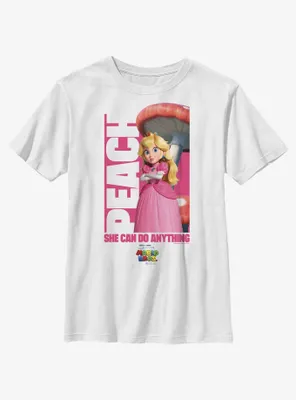 The Super Mario Bros. Movie Peach She Can Do Anything Youth T-Shirt