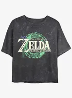 the Legend of Zelda: Tears Kingdom Logo Mineral Wash Womens Crop T-Shirt