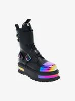 KOI Anodized Metal Platform Combat Boots